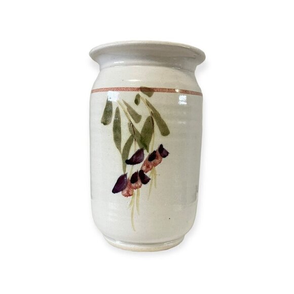 Studio Art Stoneware Hand-Painted Ceramic Pottery Vase 7" Tall - Picture 2 of 7